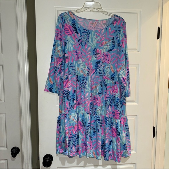 Lilly Pulitzer Multicolor Floral Long Sleeve Dress xxl my favorite spot pink - Picture 7 of 7